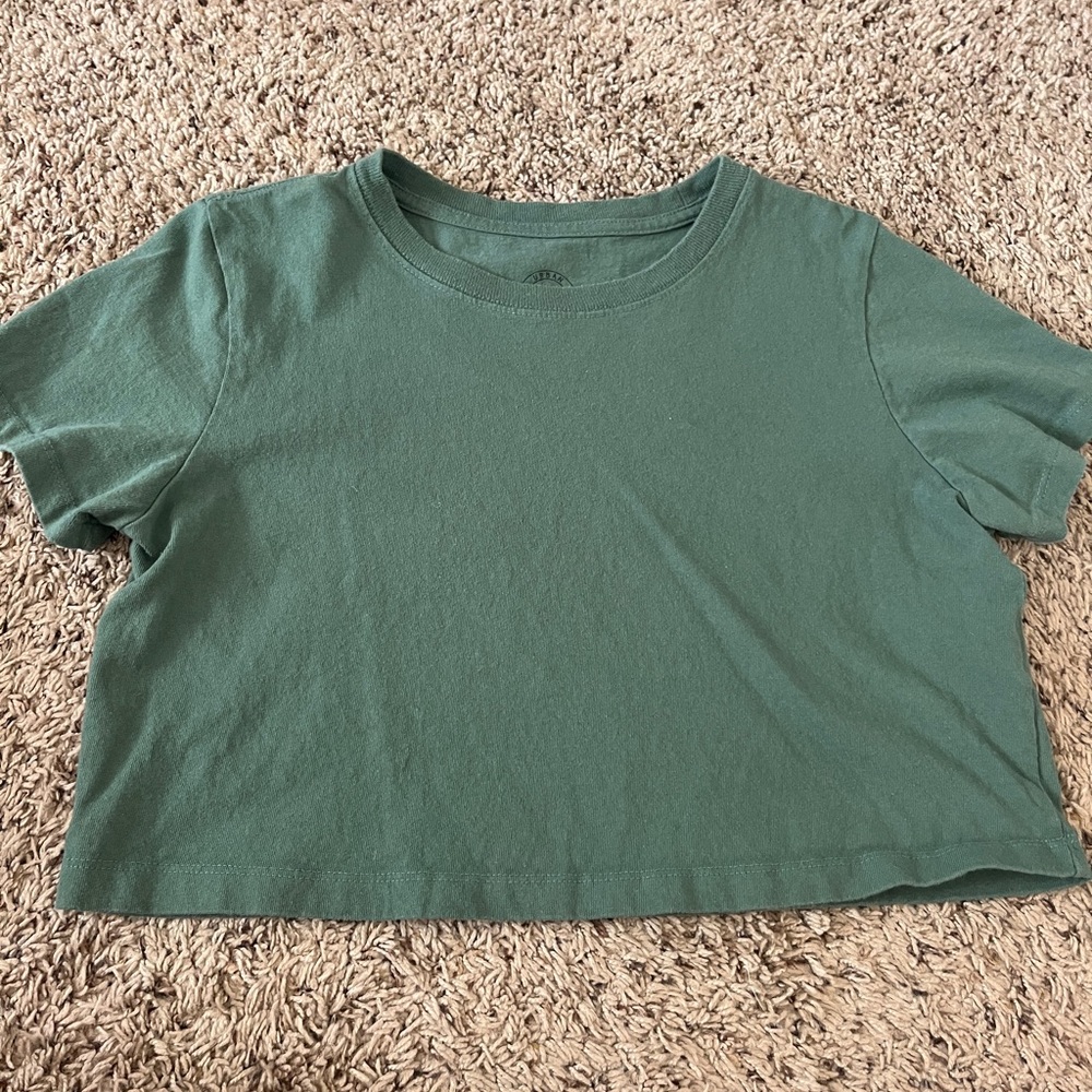 Urban teal crop tshirt